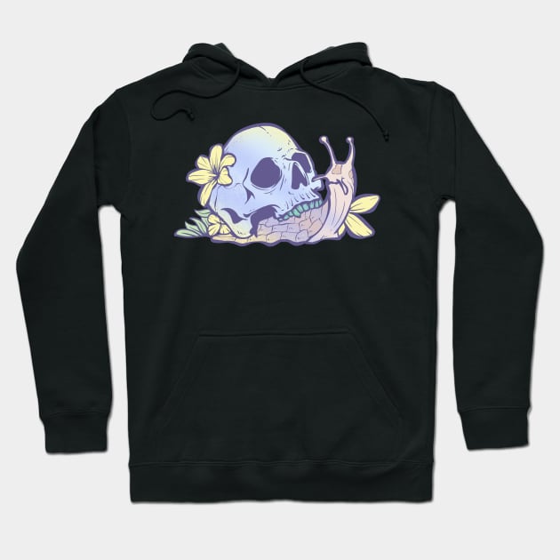 Pastel Goth Kawaii Eboy Egirl Emo Cute Skull Snail Grunge Hoodie by TellingTales